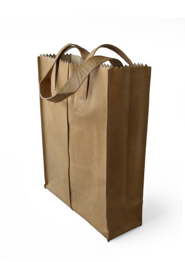 MY PAPER BAG Long handle Blond Zipper